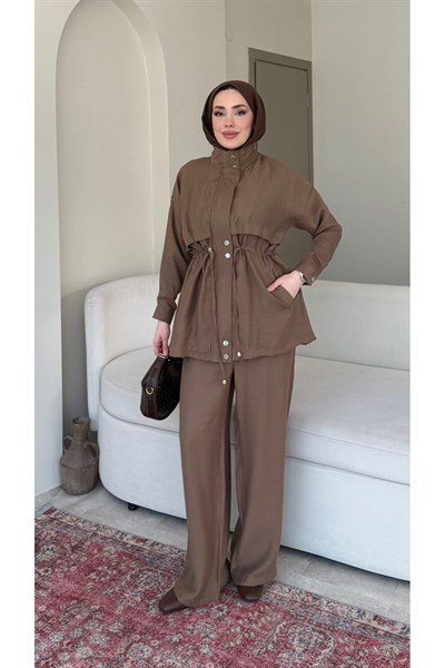 Molly Nelly Kadın Beli Bağcıklı Pantolon Takım