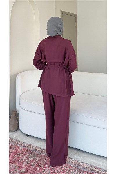 Molly Nelly Kadın Beli Bağcıklı Pantolon Takım