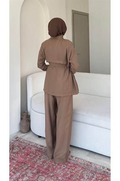 Molly Nelly Kadın Beli Bağcıklı Pantolon Takım