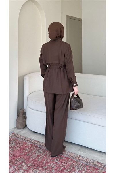 Molly Nelly Kadın Beli Bağcıklı Pantolon Takım