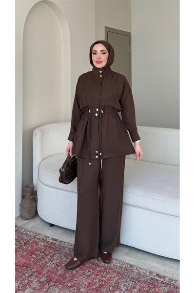 Molly Nelly Kadın Beli Bağcıklı Pantolon Takım