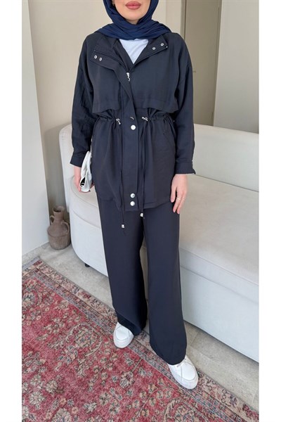 Molly Nelly Kadın Beli Bağcıklı Pantolon Takım