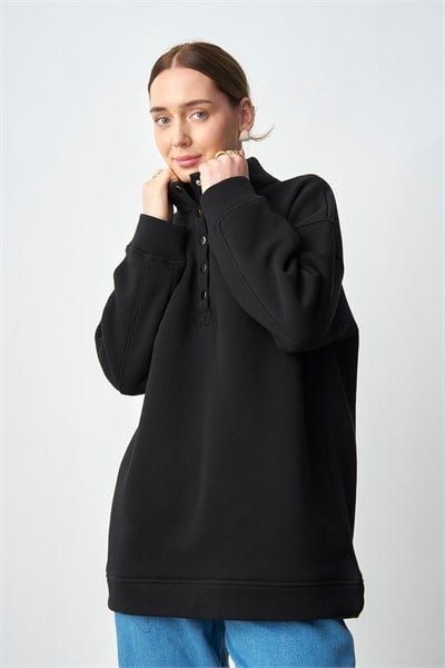 Molly Nelly Kadın Çıtçıtlı Uzun Tesettür Sweat