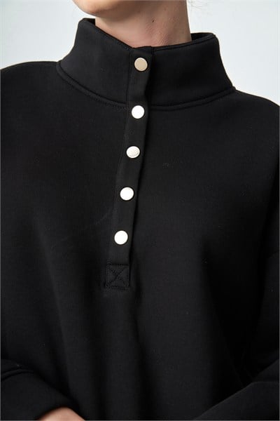 Molly Nelly Kadın Çıtçıtlı Uzun Tesettür Sweat