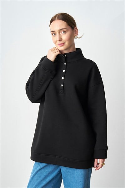 Molly Nelly Kadın Çıtçıtlı Uzun Tesettür Sweat