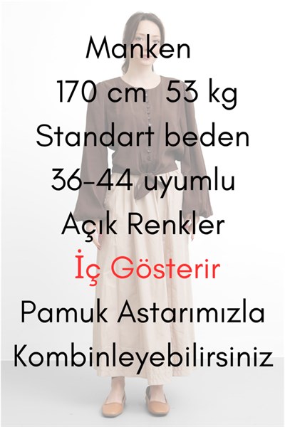 Molly Nelly Kadın Dikiş Detaylı Lastikli İnce Kloş Etek