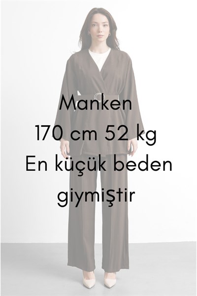 Molly Nelly Kadın Kemerli Alt Üst Pantlonlu Takım