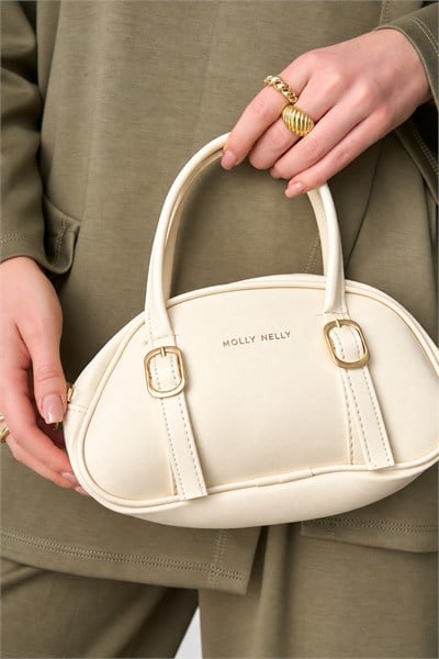 Molly Nelly Kadın Oval Çift Tokalı El Omuz Çantası