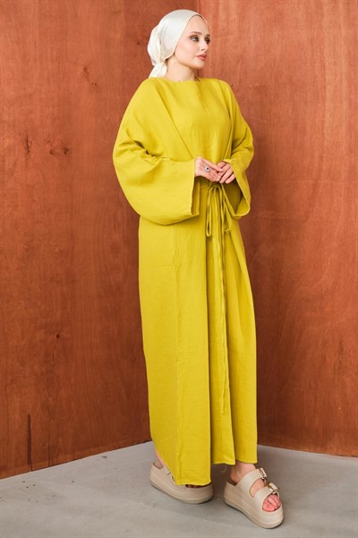 Molly Nelly Kadın Oversize Muslin Bağlamalı Elbise