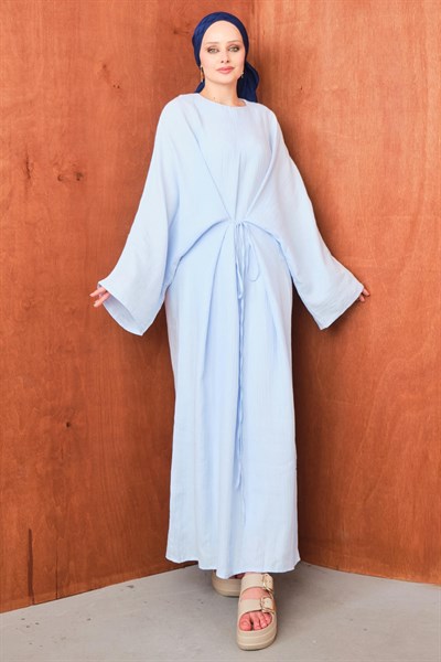 Molly Nelly Kadın Oversize Muslin Bağlamalı Elbise