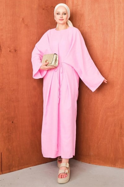 Molly Nelly Kadın Oversize Muslin Bağlamalı Elbise