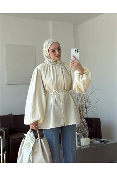 Molly Nelly Kadın Oversize Muslin Gömlek