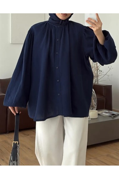 Molly Nelly Kadın Oversize Muslin Gömlek