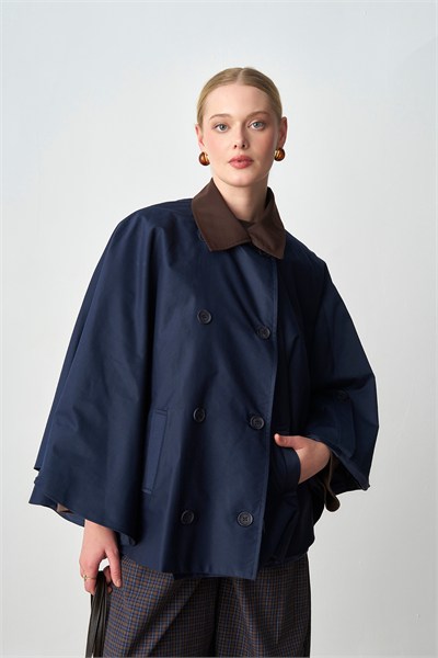 Molly Nelly Kadın Oversize Trençkot Panço