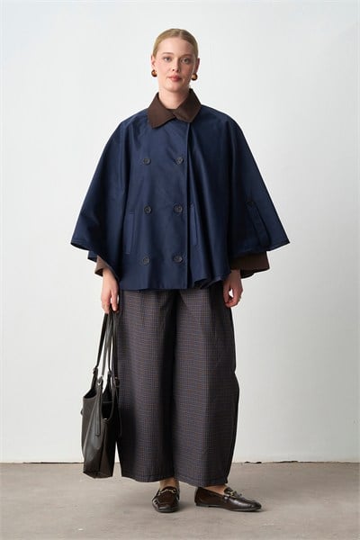 Molly Nelly Kadın Oversize Trençkot Panço