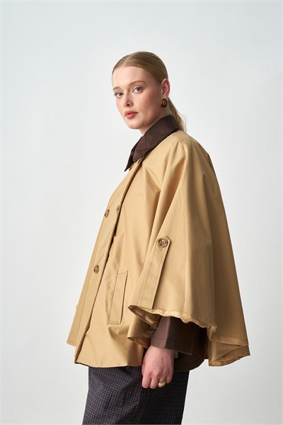 Molly Nelly Kadın Oversize Trençkot Panço