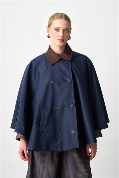 Molly Nelly Kadın Oversize Trençkot Panço