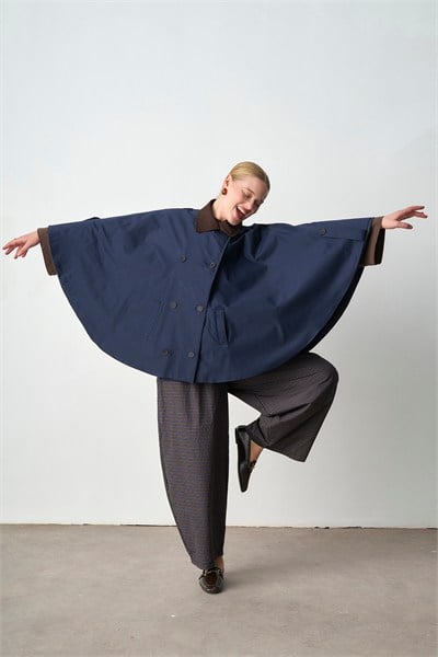 Molly Nelly Kadın Oversize Trençkot Panço