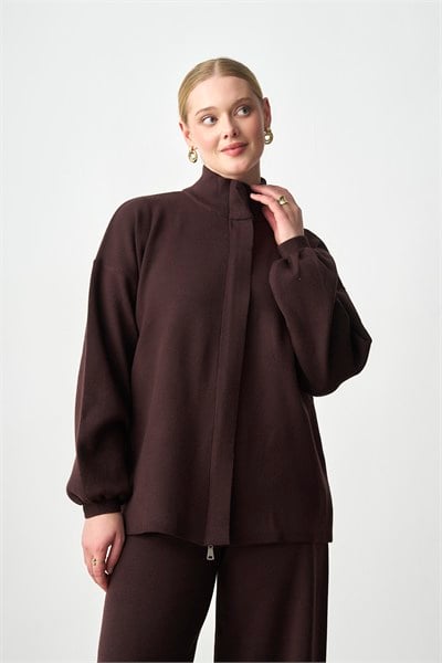 Molly Nelly Kadın Triko Fermuarlı Oversize Takım
