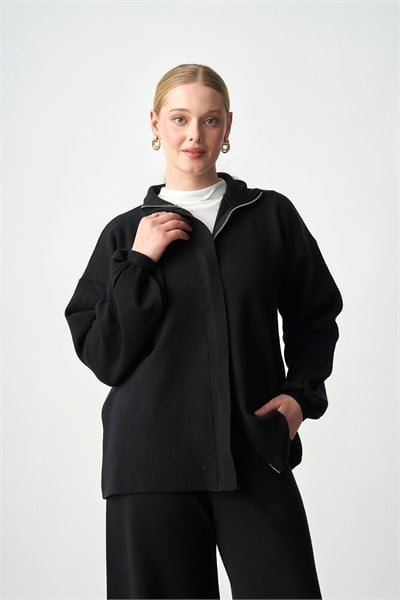 Molly Nelly Kadın Triko Fermuarlı Oversize Takım