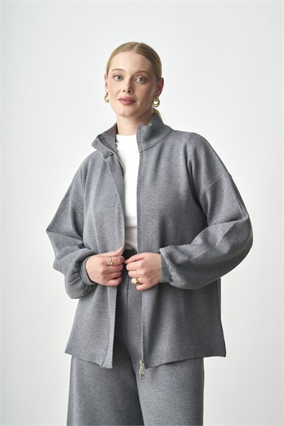 Molly Nelly Kadın Triko Fermuarlı Oversize Takım