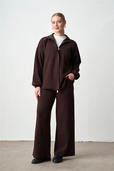 Molly Nelly Kadın Triko Fermuarlı Oversize Takım