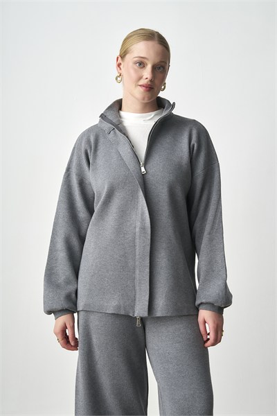 Molly Nelly Kadın Triko Fermuarlı Oversize Takım