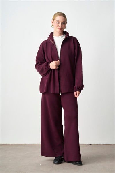Molly Nelly Kadın Triko Fermuarlı Oversize Takım