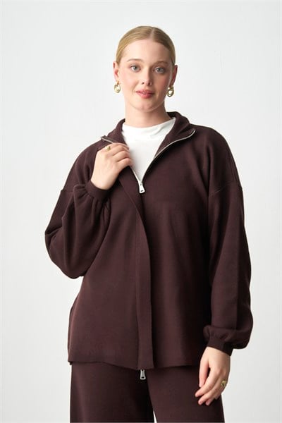 Molly Nelly Kadın Triko Fermuarlı Oversize Takım