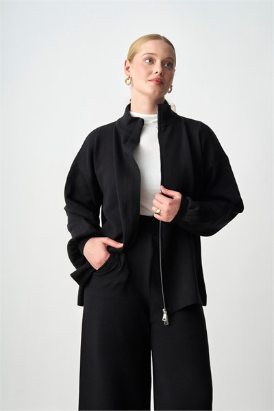 Molly Nelly Kadın Triko Fermuarlı Oversize Takım