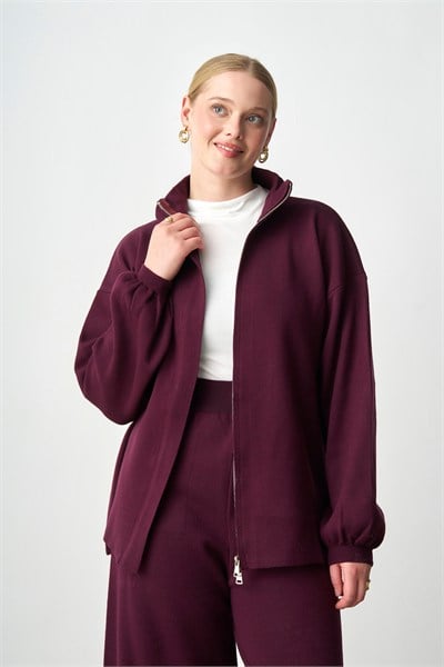 Molly Nelly Kadın Triko Fermuarlı Oversize Takım