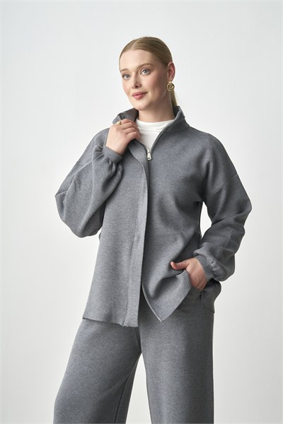 Molly Nelly Kadın Triko Fermuarlı Oversize Takım