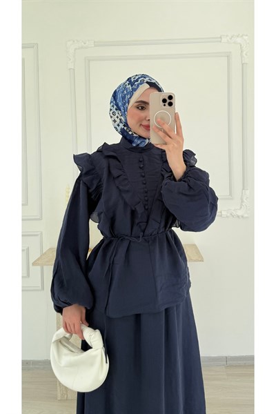 Molly Nelly Kadın Vual Etekli Şık Takım