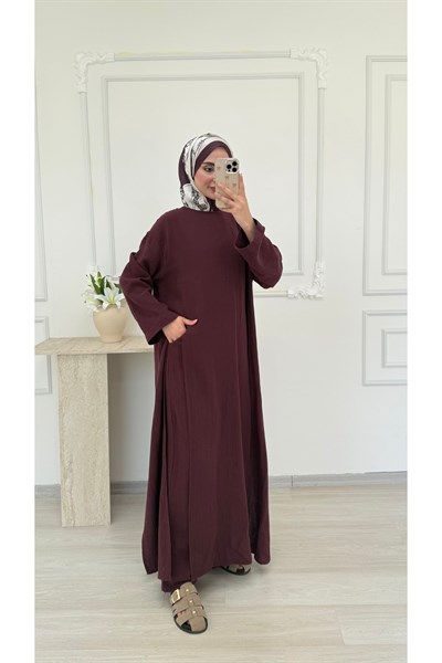 Molly Nelly Kadın Yırtmaçlı Tunik Muslin Pantolon Takım
