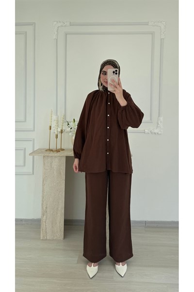 Molly Nelly Kadın Zincirli İncili Muslin Takım