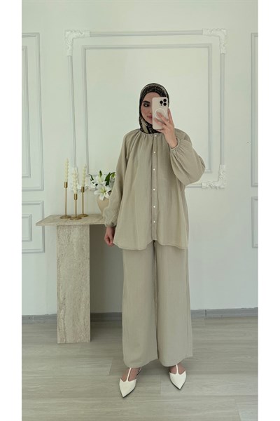 Molly Nelly Kadın Zincirli İncili Muslin Takım