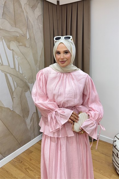 Molly Nelly Kol ve Eteği Kat Kat Astarlı Etek Takım