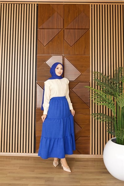 Katlı Yazlık Basic Etek | Saks