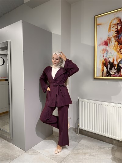 SHENAY Üçlü Takım - Mürdüm