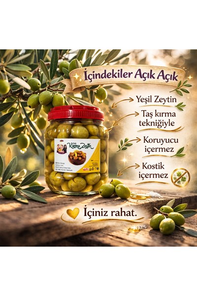 Kırma Yeşil Zeytin 1 Kg