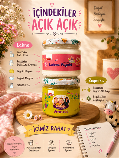 Labne Peyniri 300 g , Tuzsuz Zeytinyağlı Lor Peyniri   325 g  (Zeymik's)