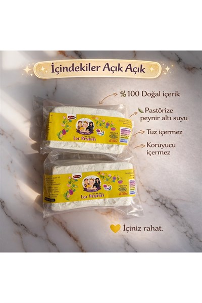 Tuzsuz Vakumlu Lor Peyniri 500 gr (2X250 GR)