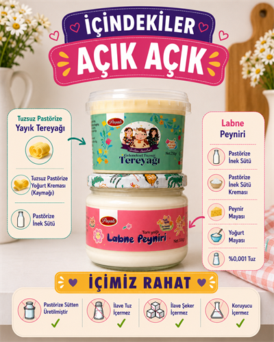 Tuzsuz Yayık Tereyağ  250 g, Labne Peyniri 300 g