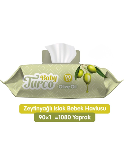 Baby Turco Zeytinyagli Islak Bebek Havlusu 90'lı 