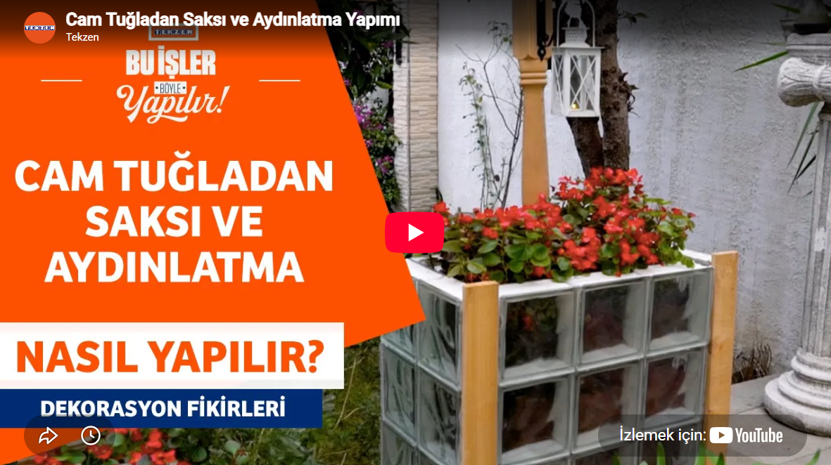 Cam Tuğladan Saksı ve Aydınlatma Nasıl Yapılır?