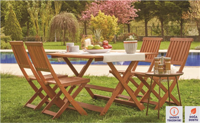 BODRUM SET (4 KOLSUZ SAN+ 1 MASA) MERANTI (KBR)
