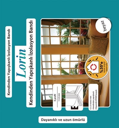 Kapı Pencere Bandı E Tipi Beyaz 6Mt