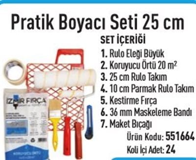 Pratik Boyacı Seti 25 Cm