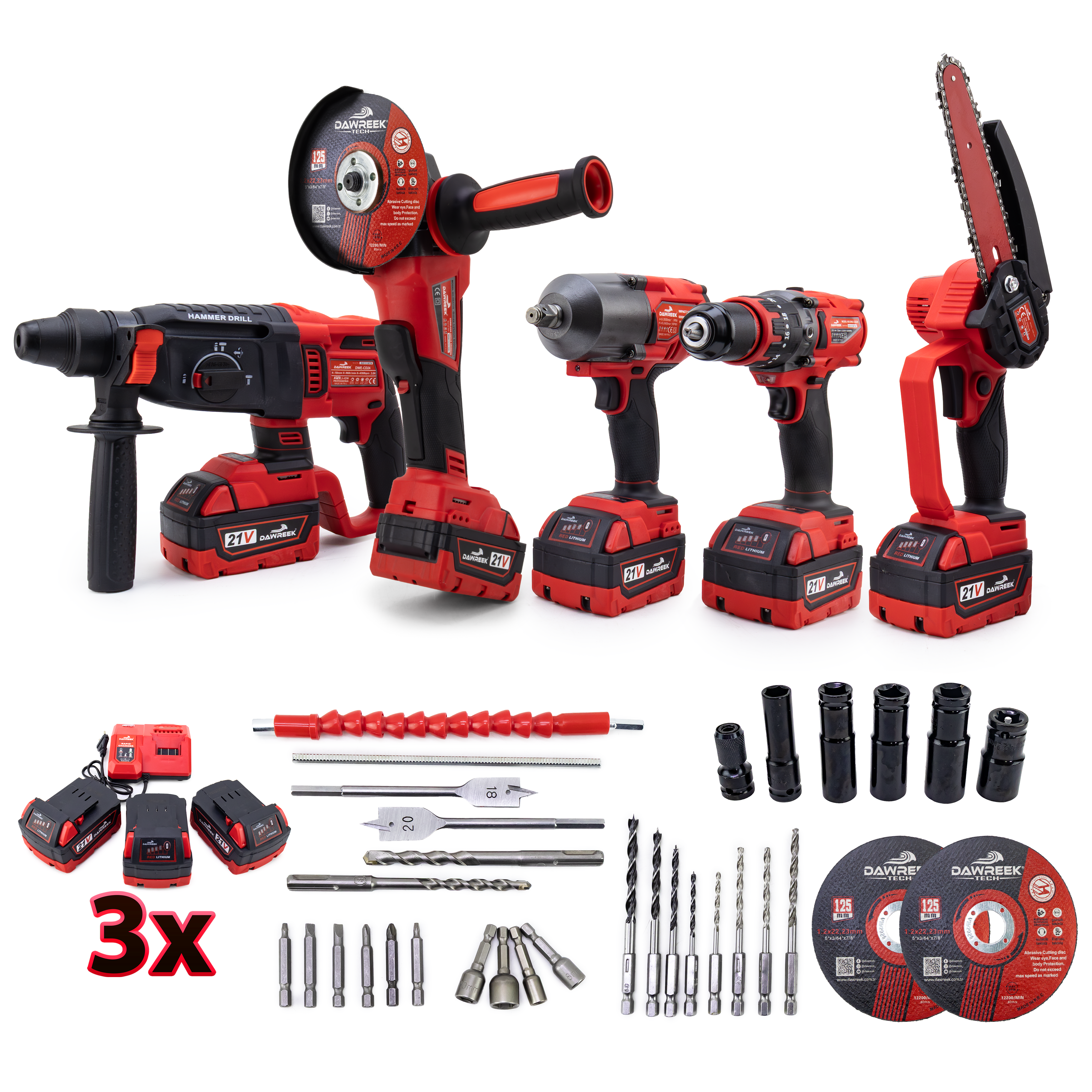 Dawreek BEŞLİ SET MW600R (13mm Ç.Mandren+S.Sıkma+Ş.Spral+Ş.Hilti+