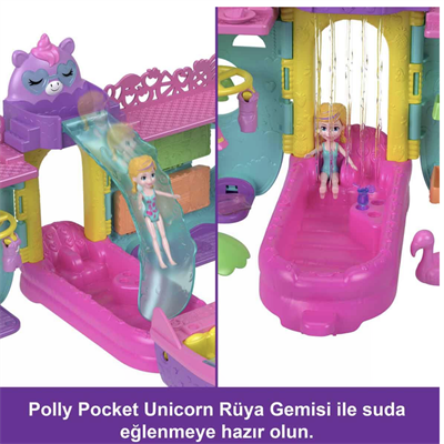  Polly Pocket Unicorn Bot Oyun Seti Taşınabilir Mini Oyun